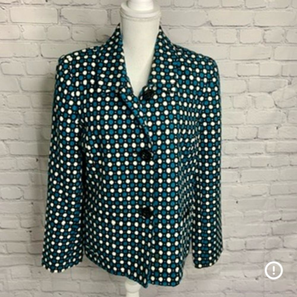 JOSEPHINE Polka Dot Turquoise Blazer 12